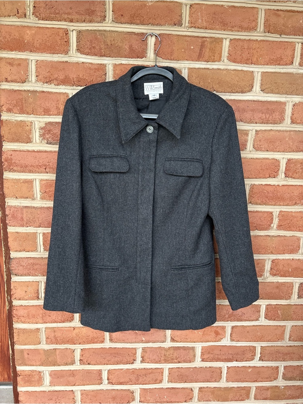 Willi Smith Dark Charcoal Wool Blend Women's Jacket